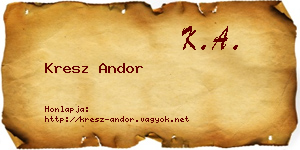 Kresz Andor névjegykártya
