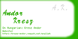 andor kresz business card